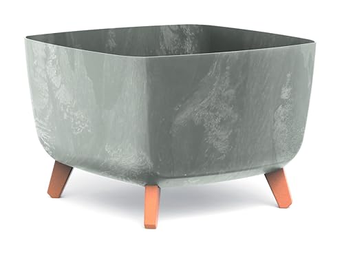 Maceta Tymar con patas para interior y exterior con soportes (Hormigón; 39x39 cm)