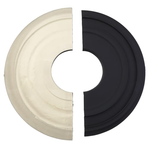 Image of PU Ceiling Medallion Decorative Ceiling Fan Medallion 12.2 inch Traditional Round Home Lighting for Light Fixtures Chandeliers and Ceiling Fans, 2PCS(Black)
