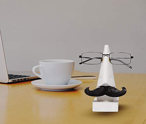 Christmas Gift Ideas Wooden Eyeglass Spectacle Holder Handmade Mustache & Lip Display Stand White For Him & Her (Pack Of 2) #TOP6