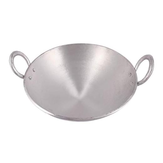 KITCHEN SHOPEE Aluminium Kadai/Frying Pan for Cooking, Aluminium Fry Kadhai/Pan for Kitchen, 20 cm 8 INCH