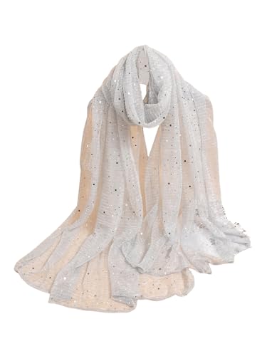 Image of Floerns Women's Sequin Bandana Square Scarf Silk Scarves Mesh Shawl and Wrap for Evening Dresses