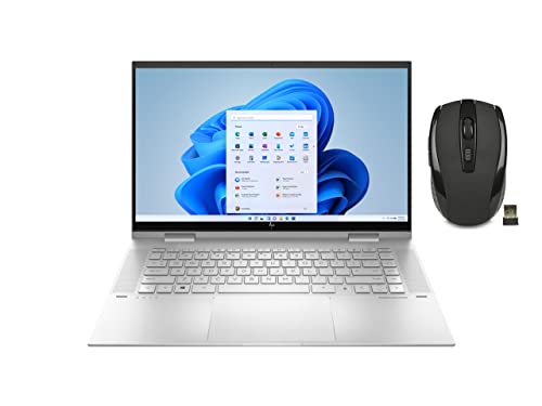 Image of 2022 Newest HP Envy X360 2-in-1 15.6inch FHD Touch-Screen Laptop | 11th Generation Intel Core i5-1155G7 Backlit Keyboard Fingerprint Windows 11 with Wireless Mouse Bundle (32GB RAM 256GB SSD), Silver