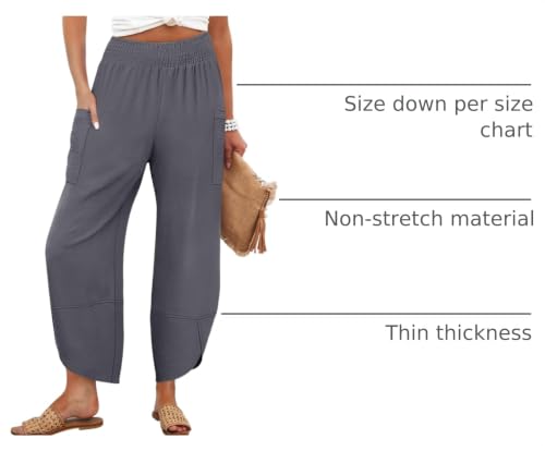 Image of ANRABESS Womens Wide Leg Palazzo Capri Pants 2026 Summer Casual High Waisted Barrel Lounge Flowy Cropped Beach Work Trousers