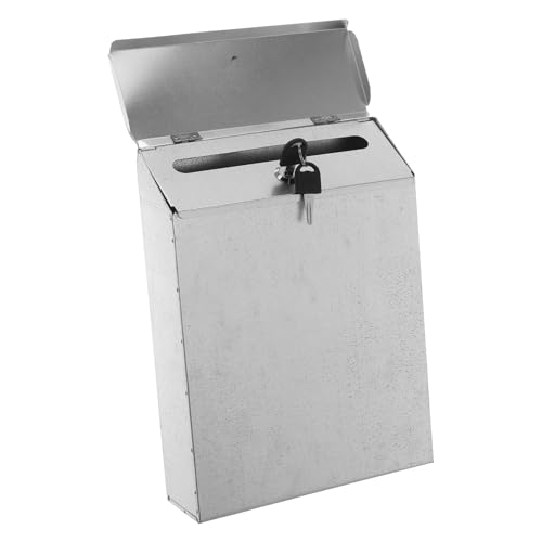 Gadpiparty Caja De Sugerencias Buzón Buzón con Cerradura Buzones De Pared para Exterior Buzones para Exterior Planchar Silver