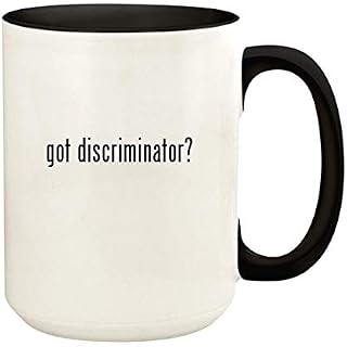 got discriminator? - 15oz Ceramic Colored Handle and Inside Coffee Mug Cup, Black
