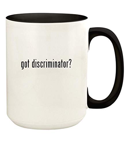 got discriminator? - 15oz Ceramic Colored Handle and Inside Coffee Mug Cup, Black
