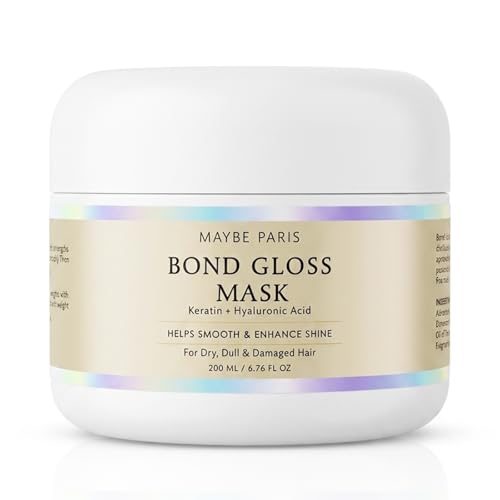 Veloxyn Maybe Paris Bond Gloss Hair Mask Keratin & Hyaluronic Acid Hair Treatment for Dry & Damaged Hair Hydrating Formula for Smooth Shiny-Looking Hair Sulfate-Free (1 Pack)