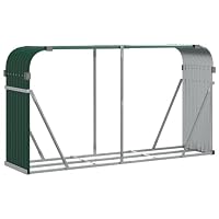 Makastle Porte-Bûches Extérieur Anthracite 40x45x170 Cm En Acier Galvanisé - Support Rangement Bois De Chauffage Robuste