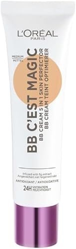 L'Oréal Paris Magic BB Cream with SPF 20, 5-in-1 Skin Tint with Vitamin B5 and Vitamin E, Lightweight Hydrating Formula Adapts to Skin Tone for a Natural Glowy Finish, 30 ml, Shade: 04 Medium option