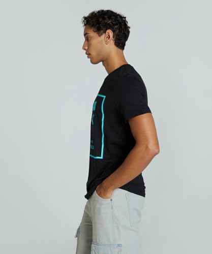 Image of Puma Men's Cotton Essential Box Graphic Print Slim Fit Tees