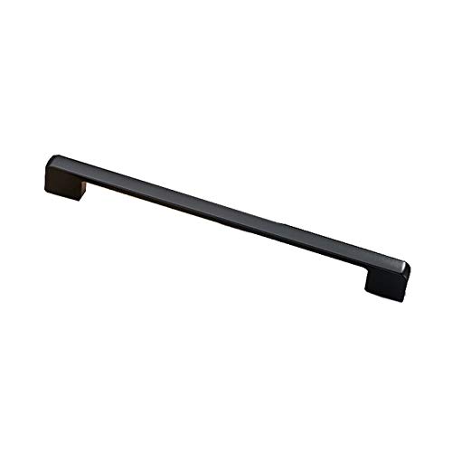 Zinc Alloy Matt Black Handle Cabinet Door Handles and Pulls Cupboard Wardrobe Kitchen Drawer Knobs(Hole Centers 224mm)