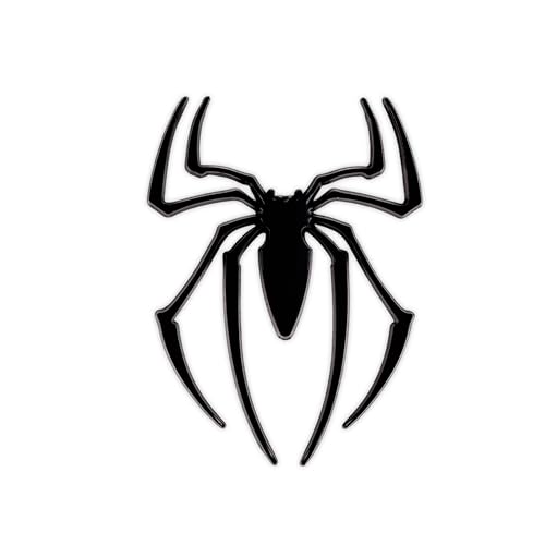 Image of JVCV 3D Metal Spider Sticker Chrome Logo Decal Emblem Badge for All Cars Bikes Laptops Headphones (Spider, Black)