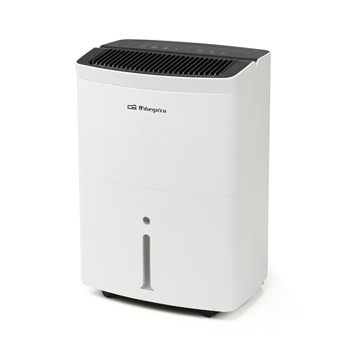 Orbegozo DH 2075 Deshumidificador 20 L/Día Área 120 m2 Display LED Gas Ecológico R290 Temporizador 24h Depósito Grande 5.5L Filtro Lavable Ruedas y Asa Recogecables Consumo 420W