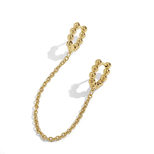 Boucles d'oreilles lune et cœur avec chaîne pendante et strass