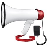 ヤザワコーポレーション YAZAWA ハンドメガホン 拡声器 折りたたみ 10W 誘導 サイレン ハンディ ハンドマイク 到達距離約100m ホワイト Y01HM10WH