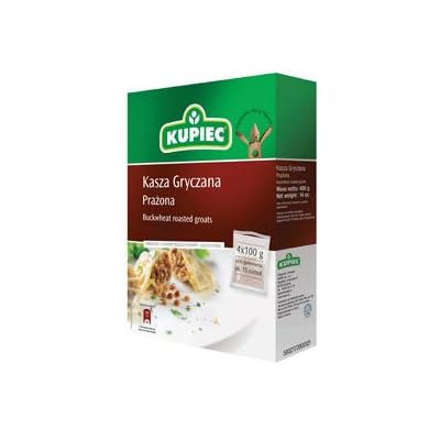 34;Kupiec Kasza Gryczana Prazona - Buckwheat Roasted Groats, 4x100 gram bags&amp;amp;#34