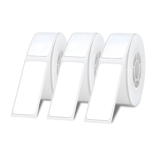 Image of Helett HE24 Compatible Label Tape - 12mm x 50mm (15 /32 inch x 1 31 /32 inch) | Direct Thermal Self-Adhesive Labels | 130 Labels Per Roll | Designed for HE24 Printer (No NFC Tag Required) | Pack of 3 Rolls