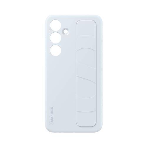 Image of SAMSUNG Galaxy S24+ Plus Standing Grip Phone Case, Protective Silicone Cover with Hand Strap, Kickstand, Durable Design, Soft Touch, US Version, EF-GS926CLEGUS, Light Blue