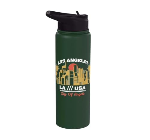 Los Angeles LA USA US United States Famous City Landmarks Stainless Steel Insulated Water Bottle