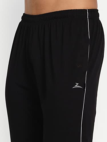 Image of Zeffit Men's Slim Fit Track Pants, Cotton, Elastic Waist, Side Pockets, Running & Gym