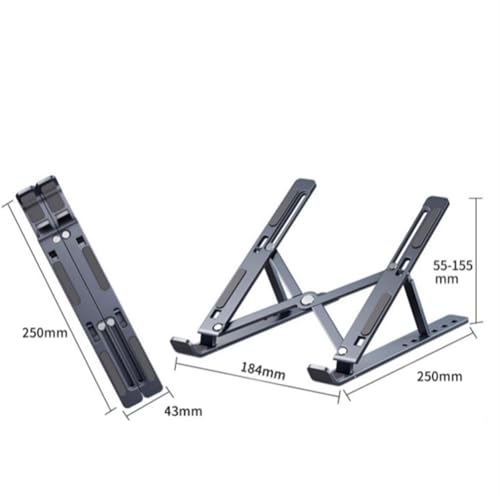 Support pour ordinateur portable de bureau en aluminium gris argenté réglable - 3