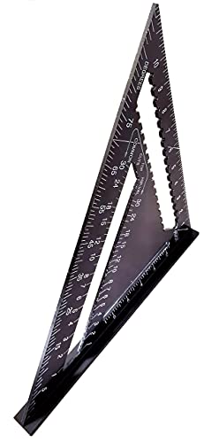 Aluminum Alloy 12-Inch Construction Triangle Ruler Protractor Double Scale Miter Framing Measurement Ruler For Carpenter Woodworking Tools (12-Inch) #TOP3