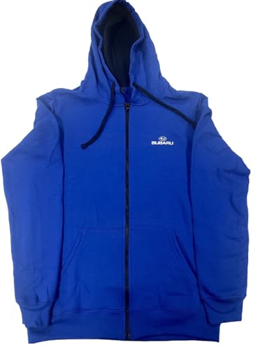 Subaru Logo Full Zip Fleece Hoodie Wrx Sti Ascent Forester Outback Legacy Crosstrek Impreza Brz Solterra Outback Blue (US, Alpha, X-Large, Regular, Regular)