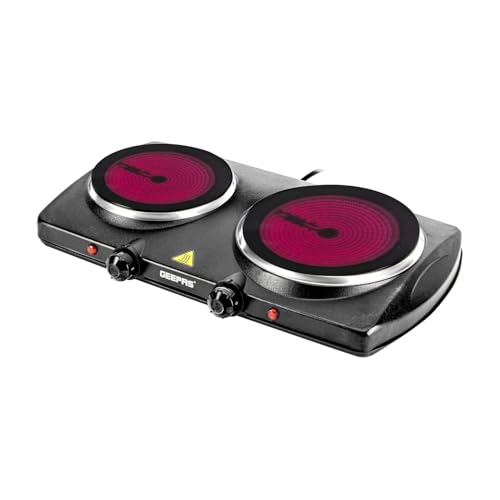 Geepas Double Ceramic Hot Plate, Black