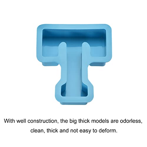 Meccanixity Large 3D Alphabet Letter Mold, Silicone Resin Letter Mold For Epoxy Resin Art, Diy Crafts, Party Home Decoration T Blue 6Inch #TOP2