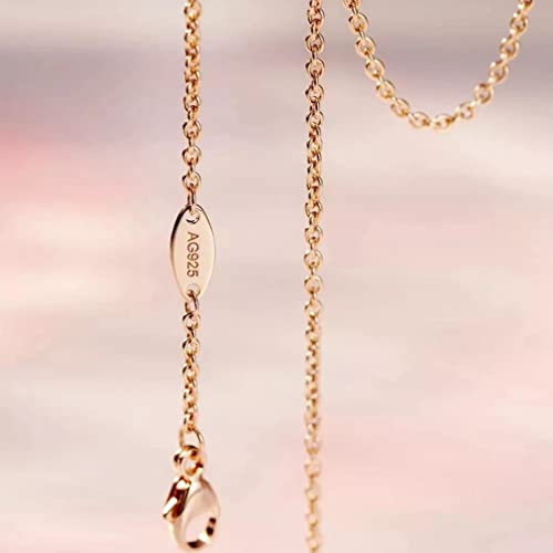 Collier fleur moissanite argent 925 et or rose pendentif pierre précieuse - 3