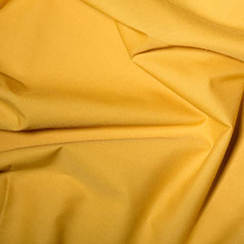 Tissu en popeline de polycoton léger et résistant moutarde grand coupon de 5 mètres