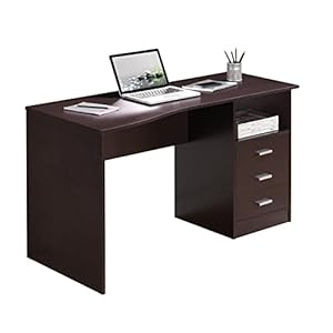 Techni Mobili Classic Computer Desk with Multiple Drawers, 29.5″ x 23.6″ x 51.2″, Wenge