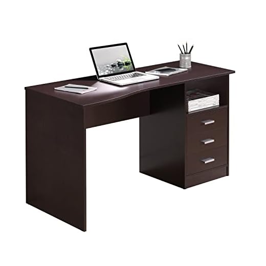 Techni Mobili RTA-8404-WN Classic Computer Desk with Multiple Drawers, 29.5" x 23.6" x 51.2", Wenge
