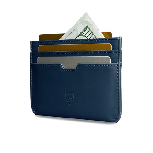Image of Vaultskin MOORGATE Slim Card Holder - Minimalist Leather Wallet with RFID Blocking, Front Pocket Credit Card Case for Men & Women