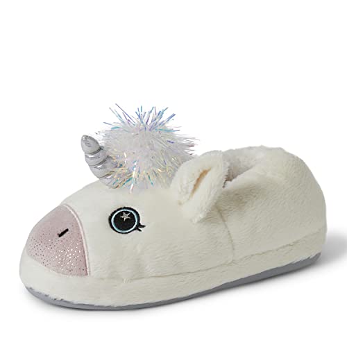 Dearfoams Kids Critter Slippers, Cozy Toddler Shoes,White Unicorn,9 by Dearfoams - Used condition - US$11.96