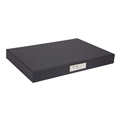 manuscript box - Bigso Sven Fiberboard Classic Hinged Document Box, 1.8 x 13.2 x 9.3 in, Dark Grey