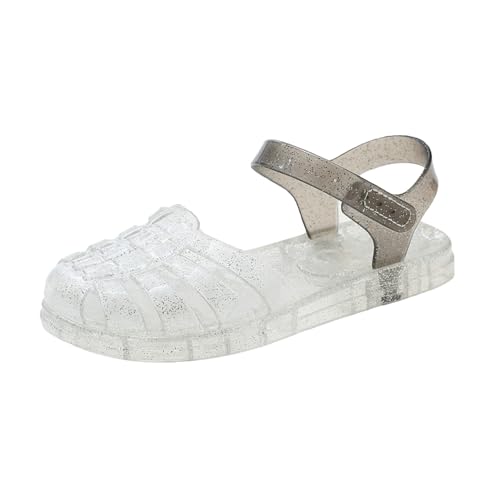 Dongni Jelly Sandals for Girls,Fisherman Gladiator Water Beach Flat Sandals Closed Toe Princess Costume Summer Dress Shoes for Toddler/Little Kid/Big Kid