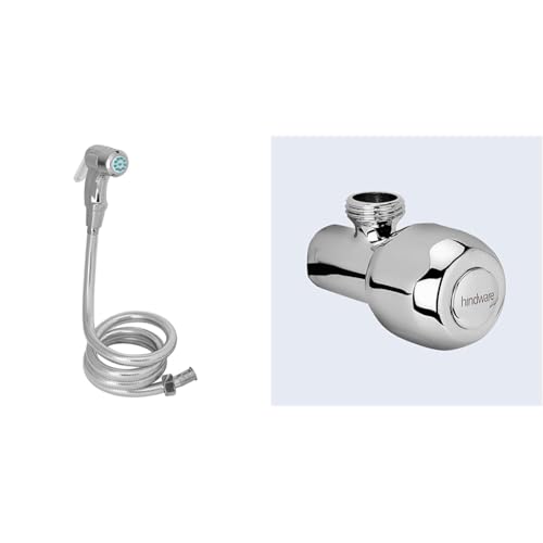 Image of Hindware F160013CP Plastic Health Faucet with PVC Flexible Tube and Wall Hook, Jet Spray for Toilet