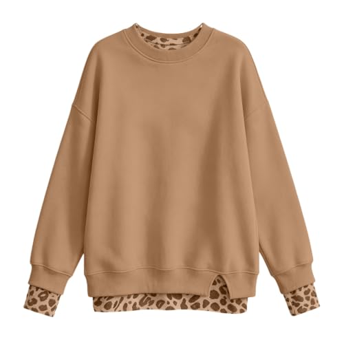 Crew Neck Sweatshirts for Women Oversized Polka Dot Sweatshirt Fall Blouses - image 4