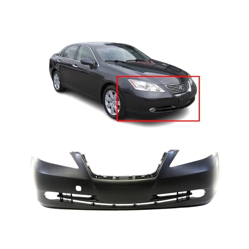 Image of Compatible with Lexus ES350 2007-2009 Front Bumper Cover | Primed, With Fog Light Holes, With Tow Hook Hole, Sedan, Ready to Paint, OEM 5211933945, LX1000167