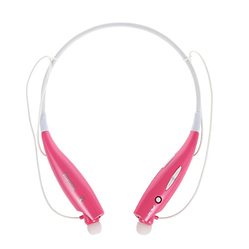 ShowTopHV-800 Universal Wireless Bluetooth Music Headset A2DP Stereo Vibration Neckband Style Earphone Headphone For cellphones such as iPhone, Nokia, HTC, Samsung, LG, Moto, PC, iPad, PSP and so on & enabled Bluetooth Devices (Pink)