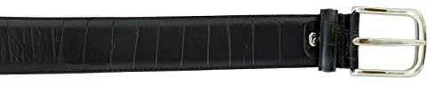 Pierre Cardin Shiny Black Embossed Classic Buckle Adjustable Belt Adjustable Mens Belt-362