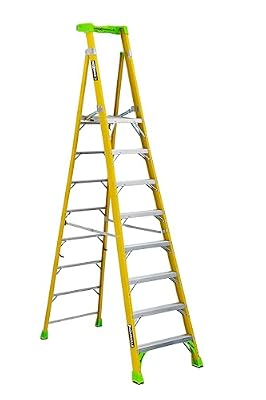 Louisville Ladder 8-Foot Fiberglass Platform to Leaning Ladder, 375-Pound Load Capacity, Type IAA, FCP1408HD