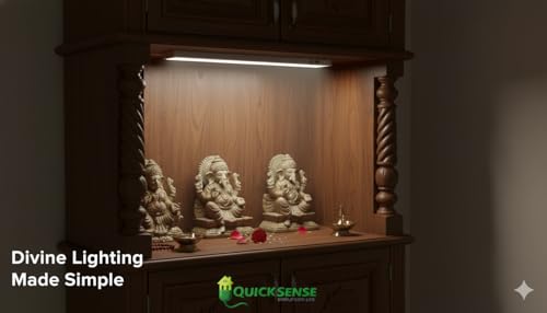 Image of Quick Sense QS-MSD01 Motion Sensor Light | PIR Auto-On Night Lamp | Rechargeable LED for Cabinet Wardrobe Stairs