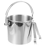 Cabilock Edelstahl Eiswürfelbehälter mit Doppelgriff und Sieb Isolierter Getränkekühler für Bar und Restaurant Praktischer Eiswürfel Flaschenkühler Robust und Leicht zu Reinigen