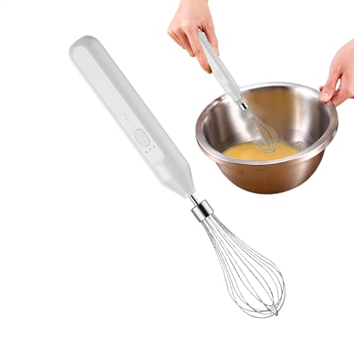 YNPQTDS Batidor eléctrico, batidor eléctrico de huevos de 3 velocidades, batidor de huevos automático multifuncional para espuma de leche, café con leche, arte de café con leche, chocolate caliente