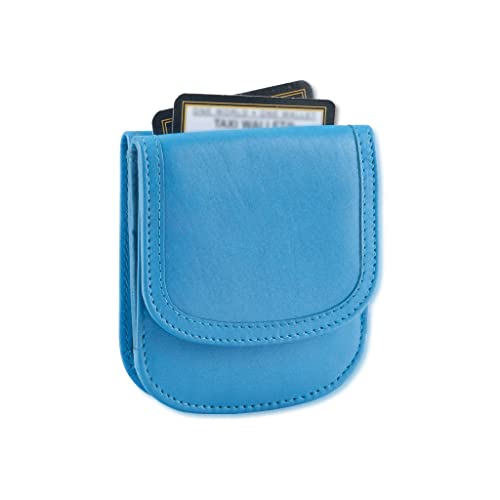 Taxi Wallet® - TW14-BLUE MOON - Soft Leather - Compact, Front Pocket Folding Wallet - For Cards, Coins, Bills, ID (Men & Women)