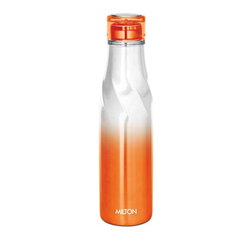 Image of MILTON SPIRAL-750 Thermosteel Hot & Cold Water Bottle, Orange, 710 ml