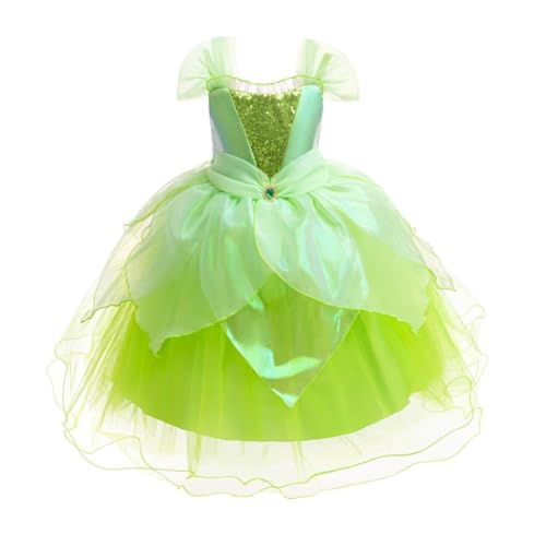 Lito Angels Trilli Tinkerbell Costume Vestito Fata Verde per Bambina Taglia 10-11 anni