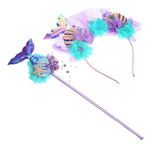 DRESSOOS 1 Juego diadema de sirena diademas de de sirena falda sirena de sirena diademas de sirena de sirena moda costumes accesorios de sirena diadema a granel tela